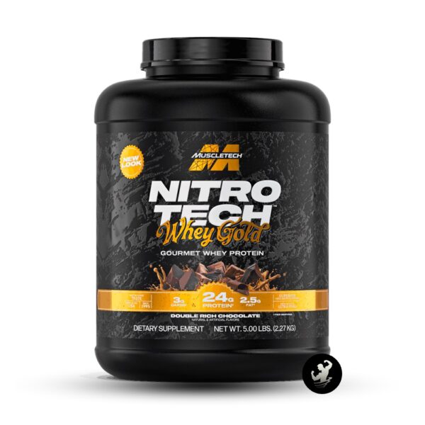 (5LB) Nitrotech 100% Whey Gold - Double Rich Chocolate (Logo)